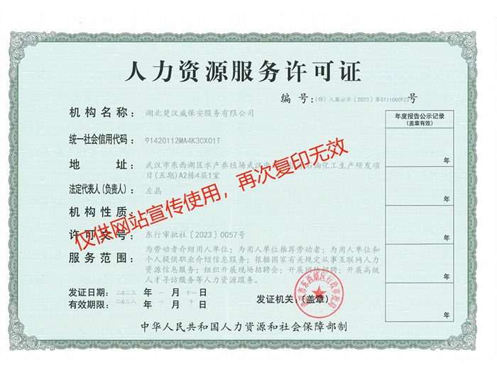 人力資源服務許可證